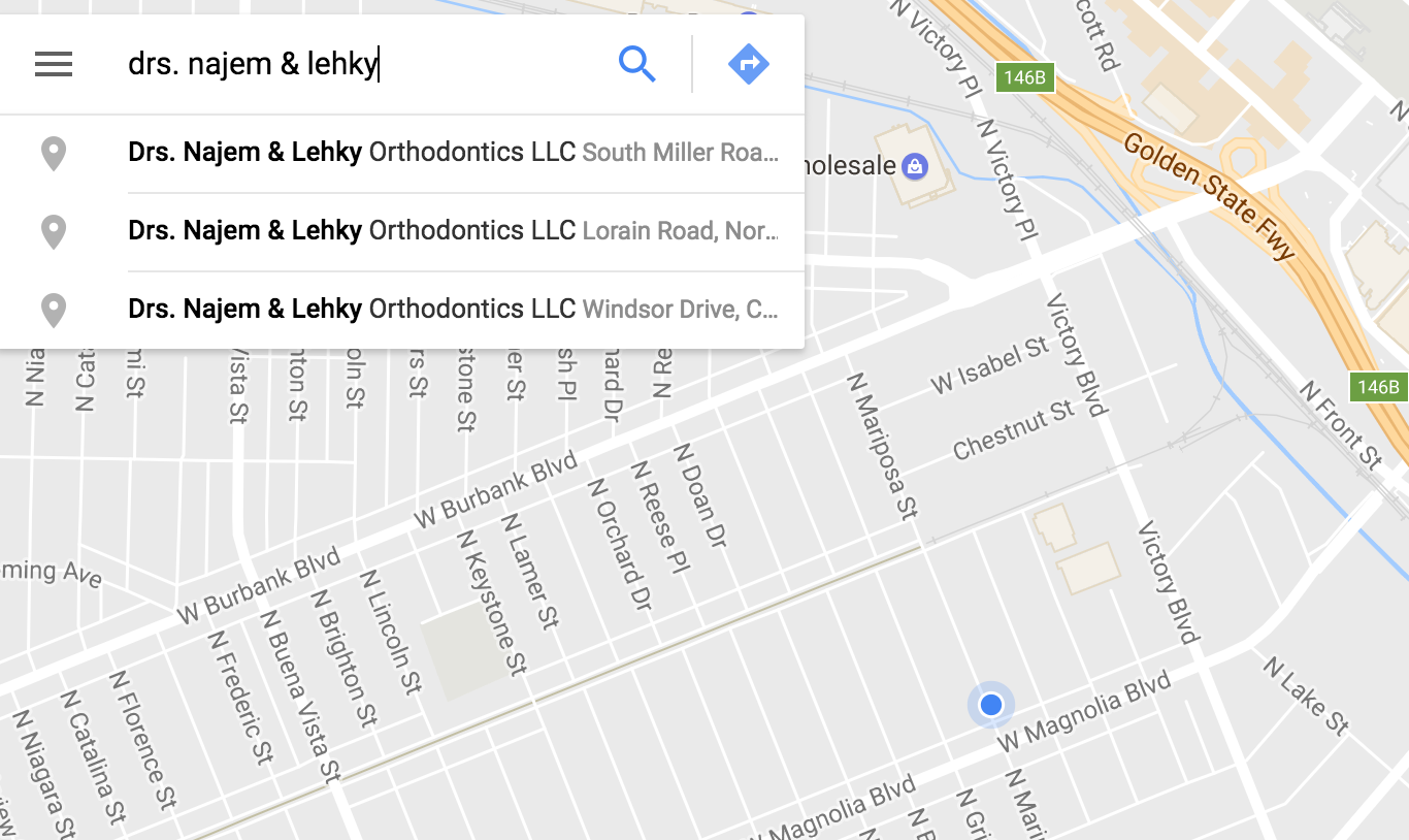 Our office listings in Google Maps